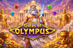 Gates of Olympus slot game com tema mitológico disponível no 586bet cassino